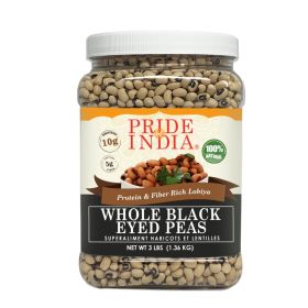 Pride Of India - Indian Whole Black Eyed Peas - Protein & Fiber Rich Lobiya (size: 3 LB)